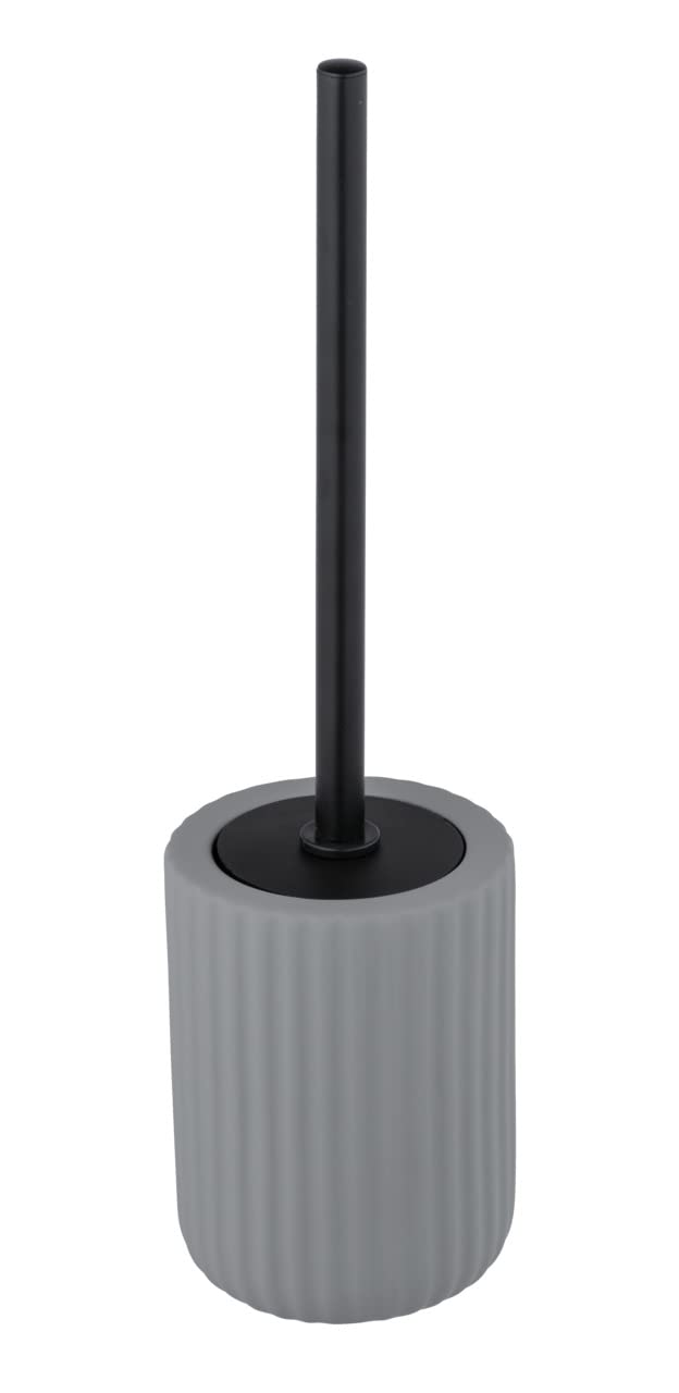 WENKO Belluno Grey Ceramic Toilet Brush Holder, 11,5 x 42 x 11,5 cm