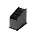JACKCUBE DESIGN 4 Compartments Black Leather Remote Control Organizer Holder, Controller TV Guide, Media Storage Box – :MK292A