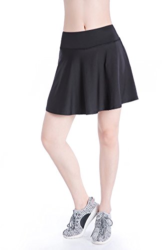 Annjoli Womens Running Skorts Golf Tennis Workout Skirt (M, Black(Pleated)) - Thumbnail 6