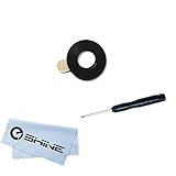 EShine® Back Rear Camera Lens Cover Ring Replacement + Adhesive + Screwdriver for LG G3 Fits D850 (AT&T), D851 (T-Mobile), LS990 (Sprint), VS985 (Verizon), US990(U.S. Cellular), AS985, D852, D855 + Screwdriver + EShine Cloth (Black)