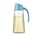 Drizom Non-Drip Glass Oil & Vinegar Container And Dispenser Bottle With Automatic Cap, Leakproof, Automatic Stopper, Precise-Pour Spout, And Non-Slip Handle，17oz (Blue)