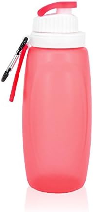 Vanpo Collapsible Water Bottle - Leak Proof Twist Cap - BPA Free, 17 Ounce (320ML Red)