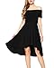 Mixfeer Women Off The Shoulder Dress High Low Cocktail Dress High Low Skater Dress Black