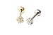 KHAN New 4mm silver 16g Body jewelry cartilage ear studs cute cool earring tragus helix barbell for women teens girls men Cz Snow Winter Snowflake flower Tragus helix earring Piercing-MF (Gold)