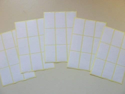 White Paper Stickers, 38x24mm Rectangle, 54 Labels, Self-Adhesive Sticky Labels, Economy Pack