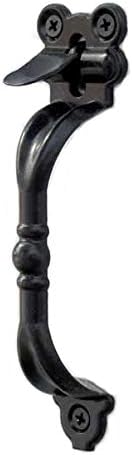 Hampton Thumb Latch with Padlock Eyes (Black Polyester Powder Coat)
