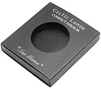 Really Nice Compact Mirror - Cats on Moon Design - Enamelled Pewterware, 6L x 6W cm - Image 3