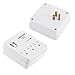 [4 Pack] BESTTEN Wall Surge Protector with 2 USB Charging Ports and 3 AC Outlets, 15A/125V/1875W, ETL Certified, White