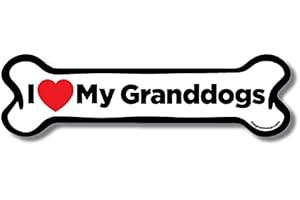 Magnet Me Up I Love My Granddogs Bone Magnet Decal - 2x7 Inches - Heavy-Duty Automotive Magnet - Show Affection for Your Granddogs - Ideal for Cars, Trucks, SUVs