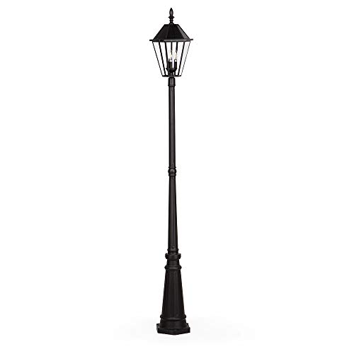 LUTEC 12513LE4-SL LED Post Solar Light Outdoor Vintage Street Lights for Lawn Patio Yard Pathway Garden