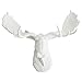 White Faux Taxidermy Modern Moose Home Decor 'The Edmonton' Hand-Painted Country Chic Moose Head & Antlers, Modern Farmhouse Wall Decor - Contemporary Rustic Art