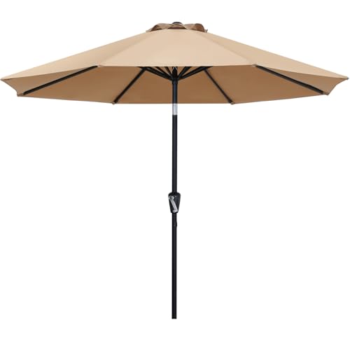 ABCCANOPY Sonnenschirm wasserdicht UV50+ mit Kurbel, Khaki 270cm