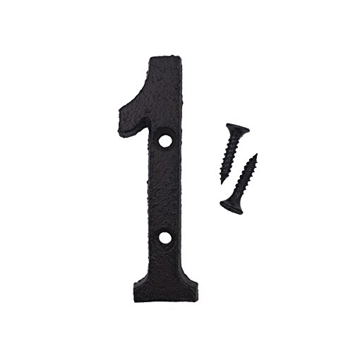House Numbers- 3 Inch Innovative Wrought Iron Numbers- Vintage Nail on Die Cast Mailbox Numbers,Number 1