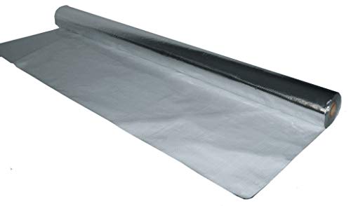 250sqft (4ft Wide) of NASA TECH Commercial Grade Solid White Finish Non Perforated No Tear Green Energy Radiant Barrier Reflective Insulation Solar Attic Foil Roof Attic House Wrap SCIF RIFD by AES