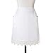 HOMCOS White Half Aprons Lace Victorian Maid Costume Craft Waist Aprons with Two Pockets