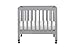 Babyletto Origami Mini Portable Folding Crib with Wheels in Grey, 2 Adjustable Mattress Positions, Greenguard Gold Certified