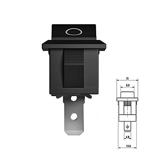 12 Pcs SPST Snap-in ON-Off 2 Pin Snap Rocker Boat Switch Black AC 250V 6A 125V 10A for Car Auto Boat Household Appliances by MXRS - Thumbnail 3