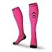 Rymora Compression Socks for Women & Men Circulation - Pink, Small - Knee High Shin Splint Support Sock - Sports, Running, Cycling, Work, Pregnancy