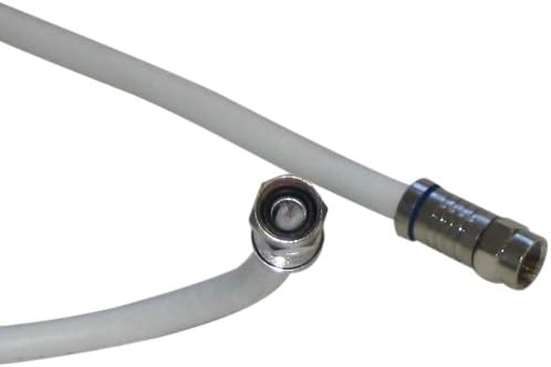 Black Point Products BS-050 White 12-Foot RG-6 Weatherproof Coax with Fittings, White