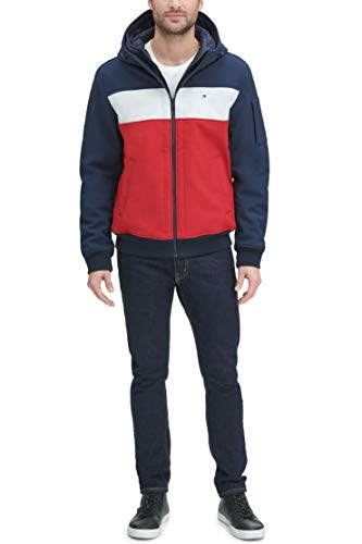 Tommy+Hilfiger+Men%27s+L+Soft+Shell+Hooded+Bomber+Jacket+Heather+Grey+ ...