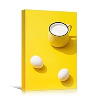 Canvas Wall Art Eggs with Milk Chic Citrus Colorful Fruit Kitchen Multicolor Photography - 12x18 inches