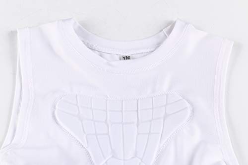 image for DGXINJUN Youth Kids Boys Child Padded Compression Shirt & Short & Vest