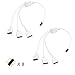 RGBZONE 2 Pack 4 Pin 1 to 3 Female LED RGB Splitter Connector Cable with 8 Free Male 4 Pin Plugs (11.8in/30cm)