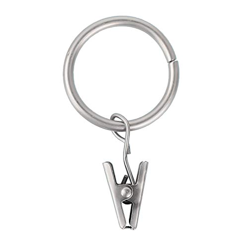 image for Topspeeder 42 Pack Curtain Rings with Clips Decorative Drapery Rustpro
