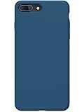 PowerBear iPhone 7 Plus Case/iPhone 8 Plus Case | Slim Soft Touch Liquid Silicone Gel Rubber Case | Anti Scratch Finish | for The Apple iPhone 7+ / 8+ - Navy Blue [24 Month Warranty]