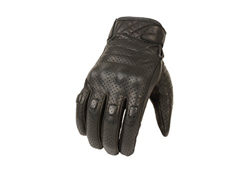 Milwaukee Leather Men's Short Perforated Gel Pad Racing Gloves (Black, XXX-Large)