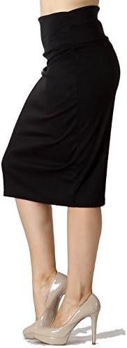 Women’s Knee Length Pencil Skirt – High Waisted Midi – Office Wear – Plus and Regular Size – Made in USA