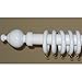 1-3/8 inch Wood Smooth Drapery Rod in White Finish - 6' long