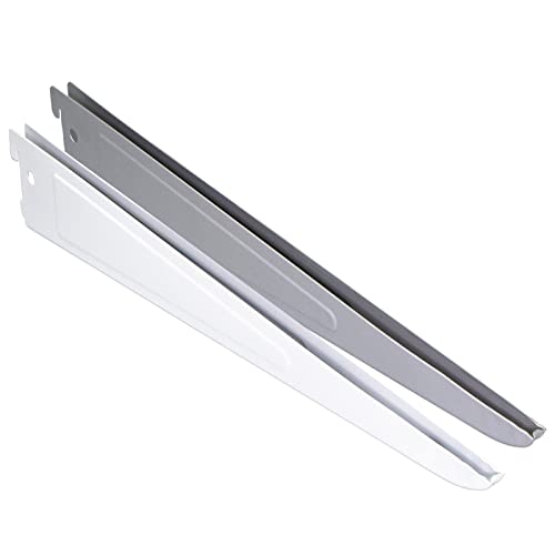 PRIOstahl Regalträger Set 10 Stück 370mm Silber - 2-Reihig Wandschienen Regalsystem - Stabile Regalhalter bis 55kg für Werkstatt Garage Keller
