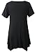 LARACE Women Casual T Shirt V-Neck Tunic Tops For Leggings(2X, Black)