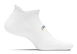Feetures Unisex High Performance Ultra Light Cushion No Show Tab Socks,White,Sock Size:10-13/Shoe Size: 6-12
