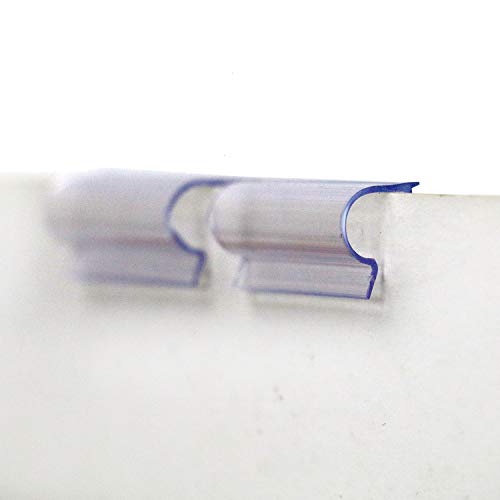 Buorsa Pack of 50 Price Label Holder Clear Plastic Wire Shelf Retail Label Holder Merchandise Sign Display Holder,6x4cm