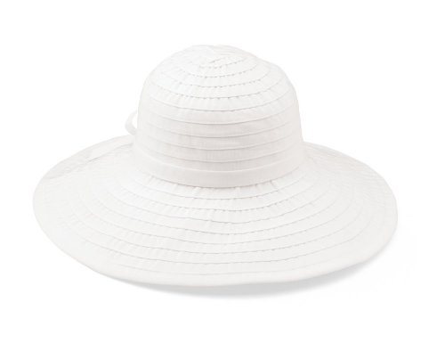 San Diego Hat Company Women's Ribbon Large Brim Hat,White,One Size