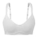 LAS LAI Women's High Impact Flexible Underwire Non Padded Cross Back Sports Bra White 42DD