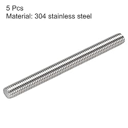 uxcell 5Pcs M10 x 100mm Fully Threaded Rod 304