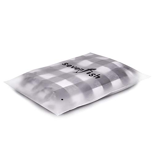 SevenFish 48 inch Buffalo Plaid Christmas Tree Skirt Black and White Buffalo Check Tree Skirt with Pom Pom for Christmas Decorations