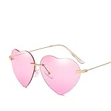 New Retro Love Ocean Piece Sunglasses Street Beat Peach Heart Shaped Sunglasses (pink)