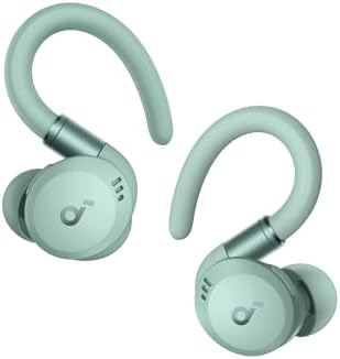 Soundcore Sport X20 by Anker Noise-Cancelling Sports Earbuds (Green) | Rotatable and Extendable Ear Hooks, IP68 Waterproof, Sweatproof, Dustproof, 48H Playtime, Deep Bass, for Gym and Fitness