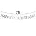 Happy 16th Birthday Banner - 16th Birthday,16th Anniversary Party Decorations Supplies - Silver
