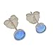 Sterling silver studs blue opal 4mm post earring posts Light Blue