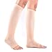 Open toe Toeless Compression Socks 3 Pairs for Women Men 15-20 mmHg Support Stockings Running Travel Pregnancy (L/XL, Nude)