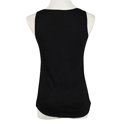 Vovotrade Hot Women Sun Printed Blouse Sleeveless Vest Tee Shirt Blouse Casual Tank Tops (S, Black)