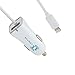 iPhone 7 6s Car Charger, Lentus Lightning Car Charger Adapter for iPhone 7 6/6s 6 Plus with extra 2.1A High Speed USB port, White (White)