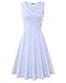 KILIG Women's Casual V Neck Solid Sundresses Aline Sleeveless Summer Midi Dress with Pocket (B2-White, X-Large)