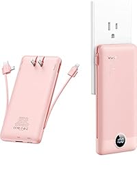 VRURC Portable Charger with Built-in Cables and AC