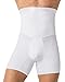 Leo Waist Slimmer Mens Underwear Girdle Compression - Tummy Control Shapewear Boxers Shorts For Men White